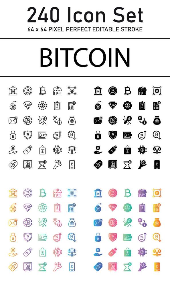 pack d'icônes bitcoin vecteur