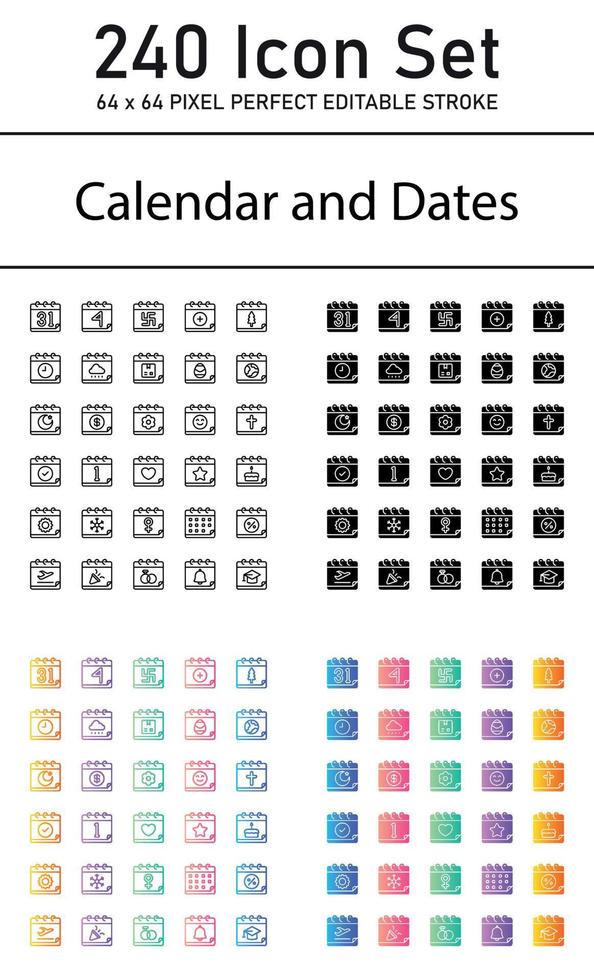 calendrier et dates vecteur