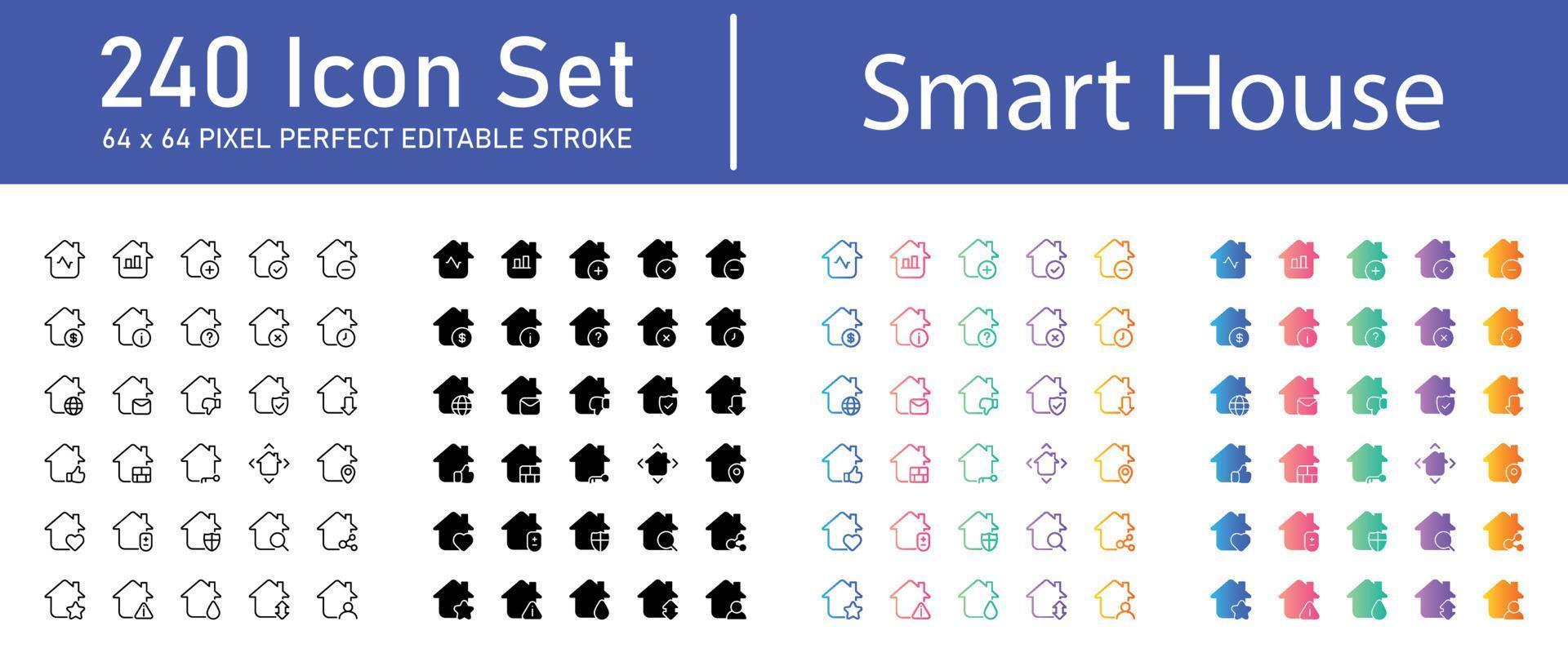 pack d'icônes de maison intelligente vecteur