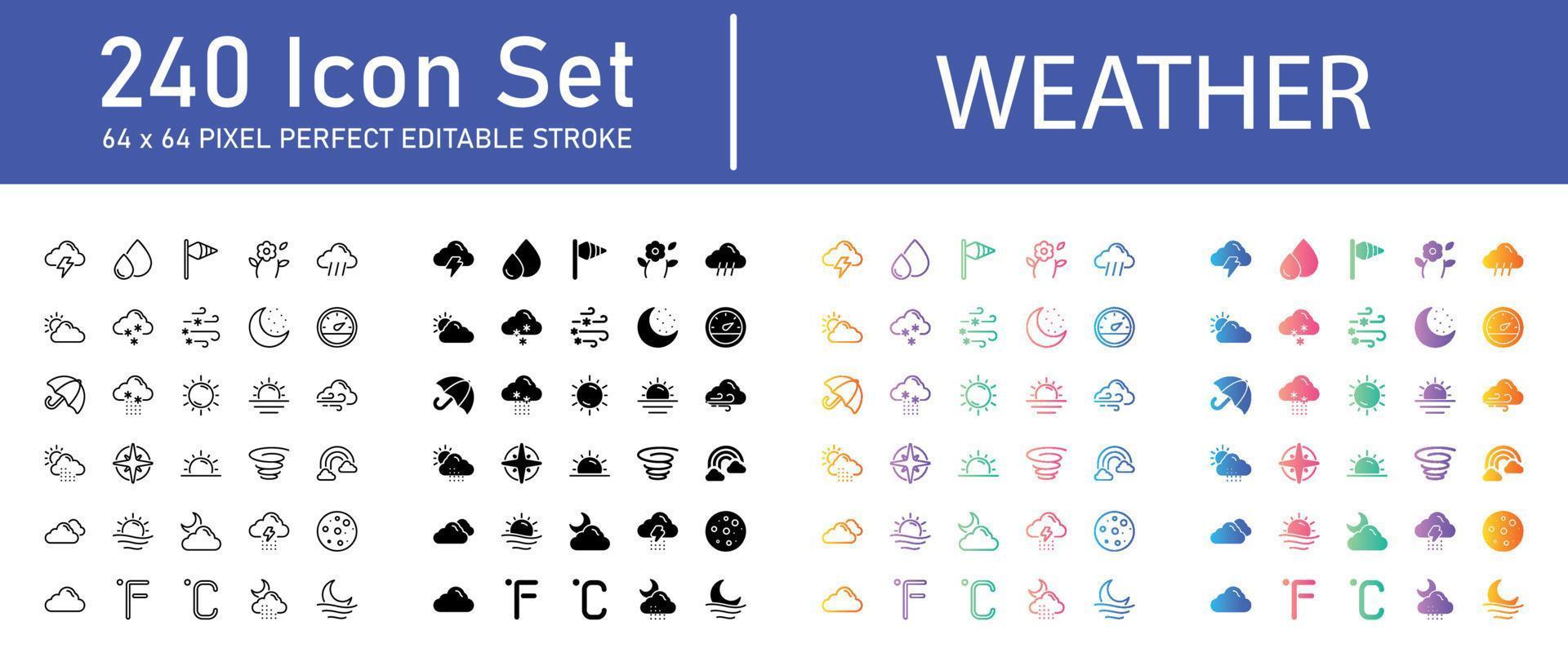 pack d'icônes météo vecteur