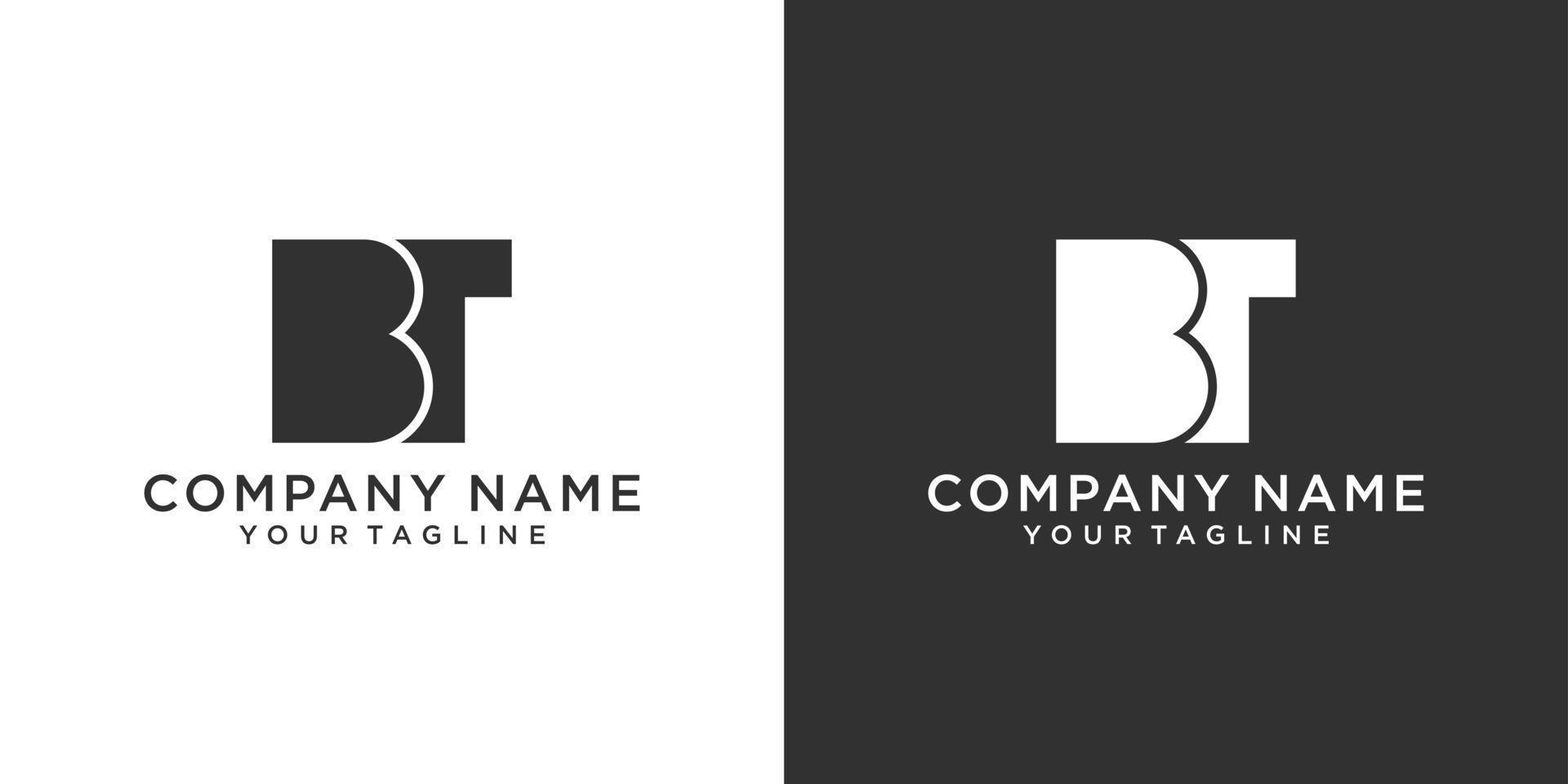 vecteur de conception de logo lettre bt ou tb