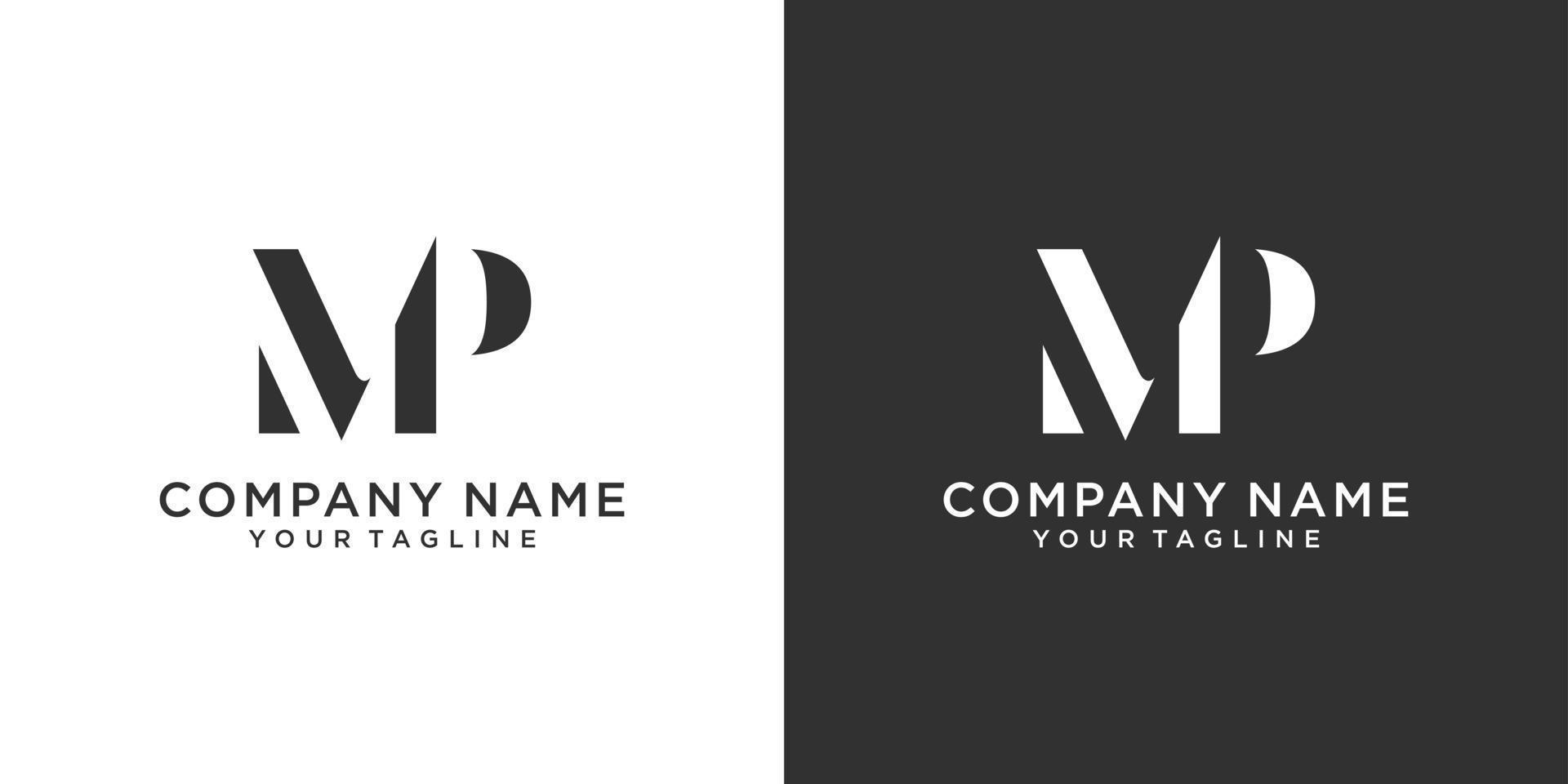 vecteur de modèle de conception de logo de lettre mp ou pm.