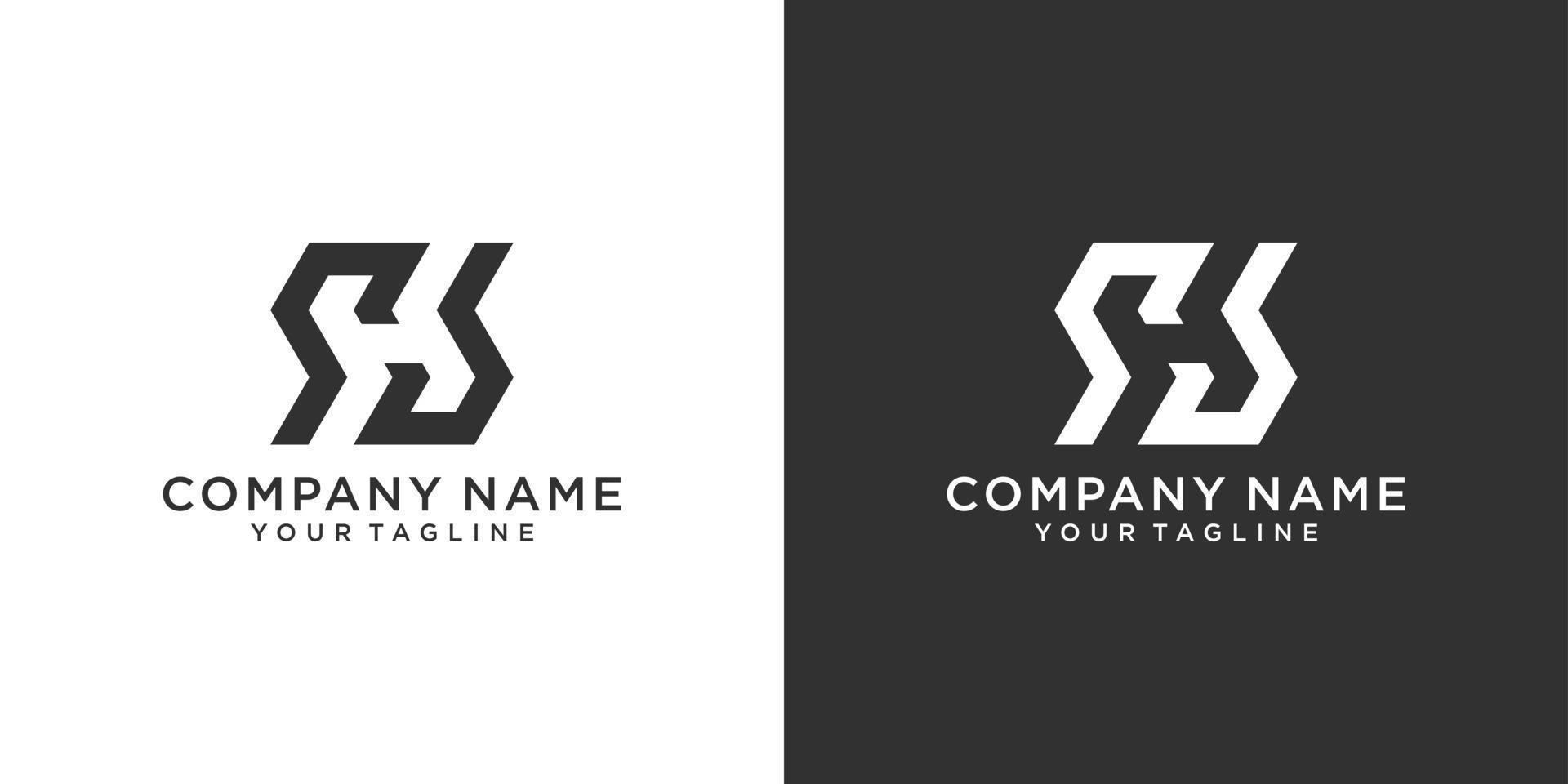 h ou hh concept de conception de logo de lettre initiale. vecteur