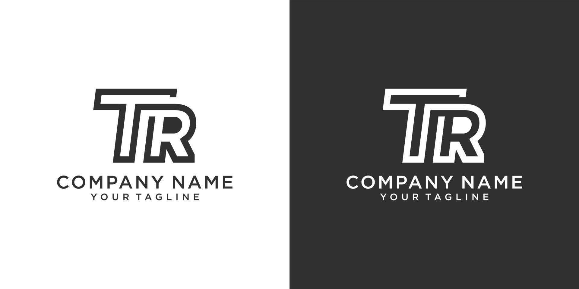 vecteur de conception de logo de lettre initiale tr ou rt.