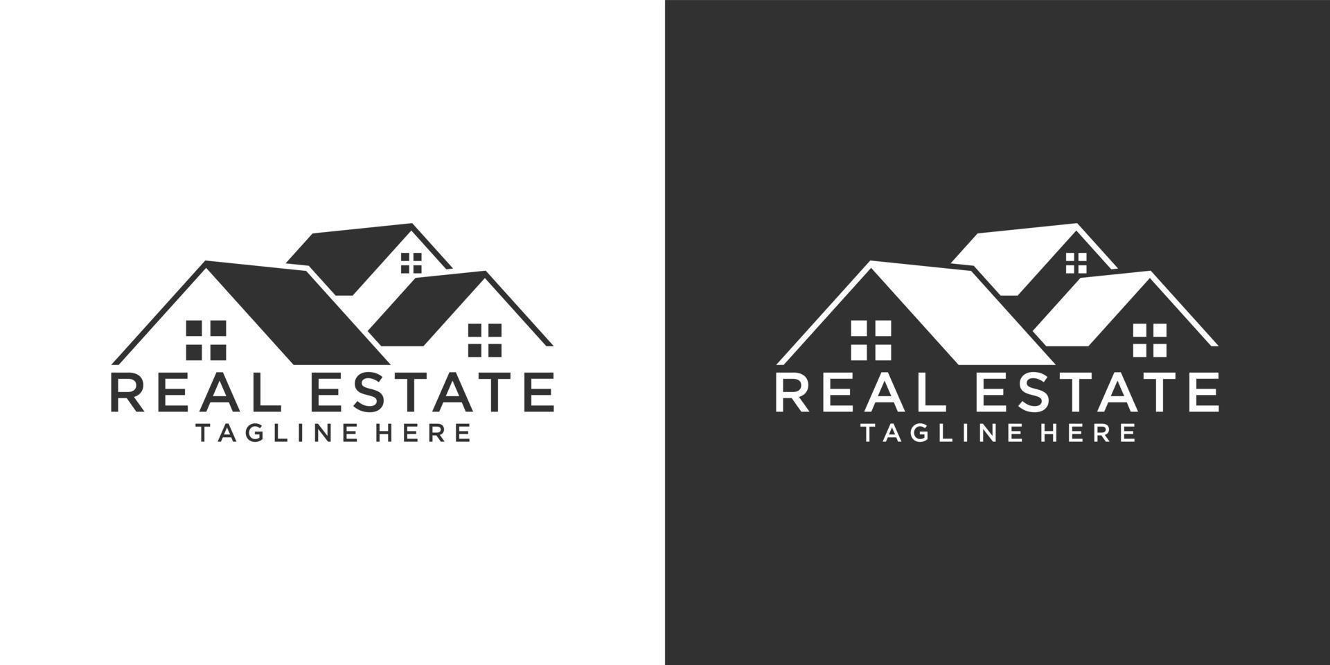 concept de conception de vecteur de logo de toit et de maison. logo immobilier.