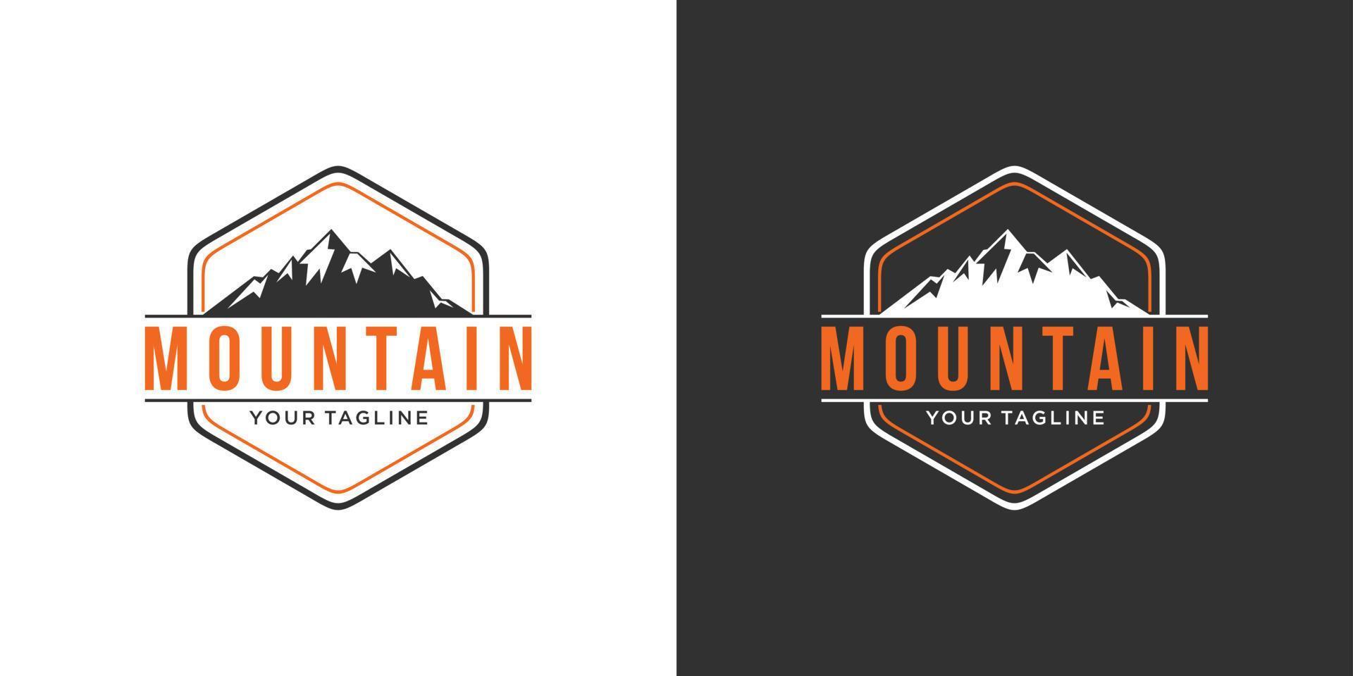 création et illustration de logo vectoriel de montagne vintage.