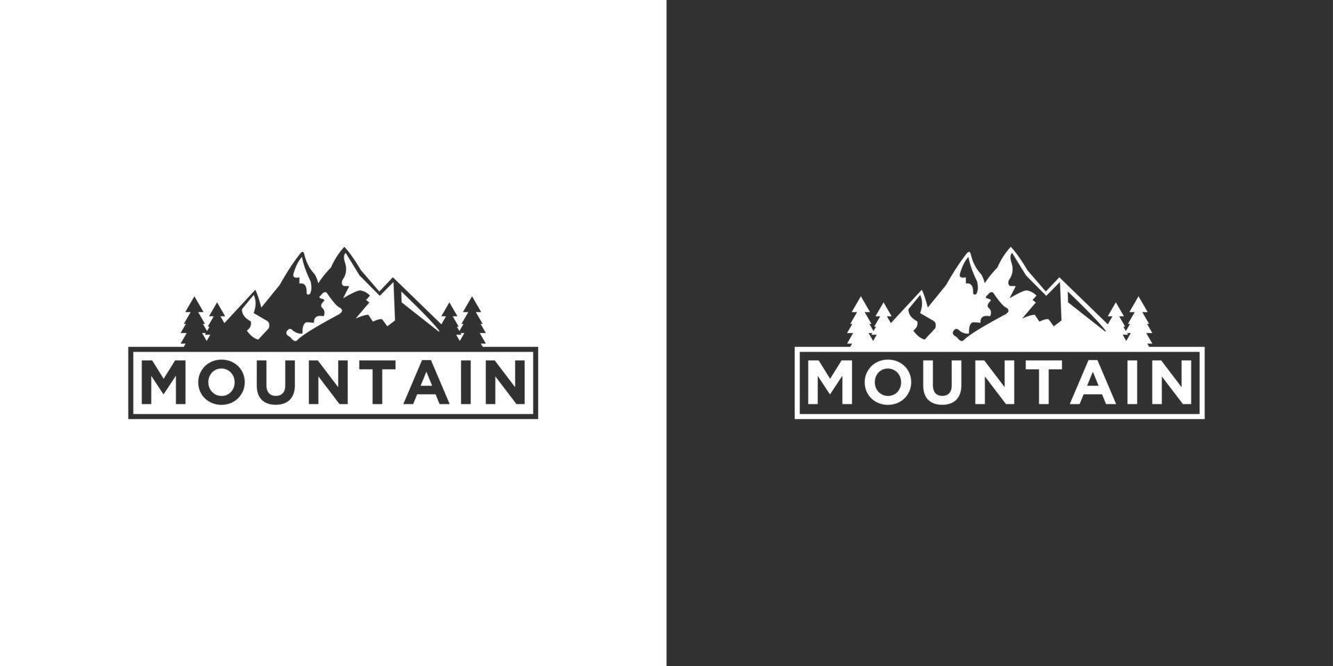 création et illustration de logo vectoriel de montagne vintage.