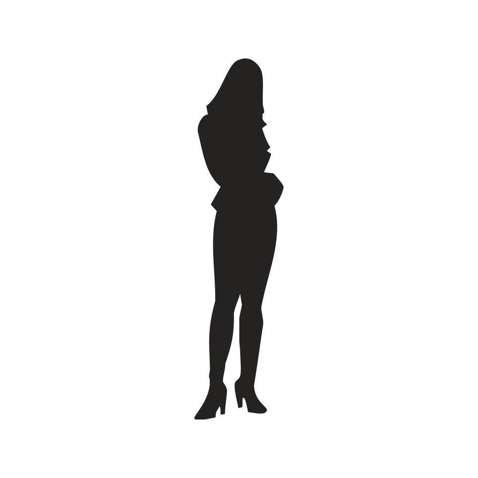 illustration de la silhouette d'une femme, corps entier. vecteur