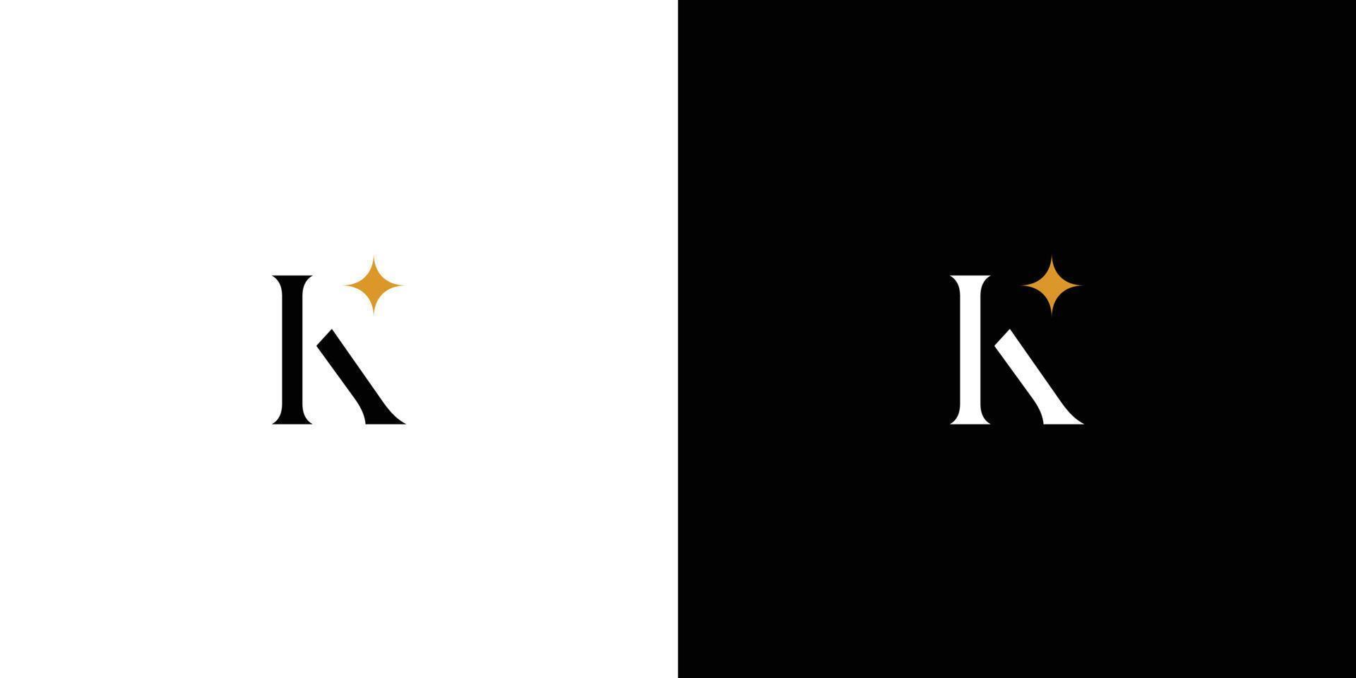 création de logo initiales lettre k moderne et luxueuse vecteur