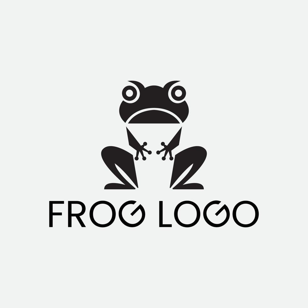 grenouille noir silhouette fond blanc isolé logo icône design illustration vectorielle vecteur