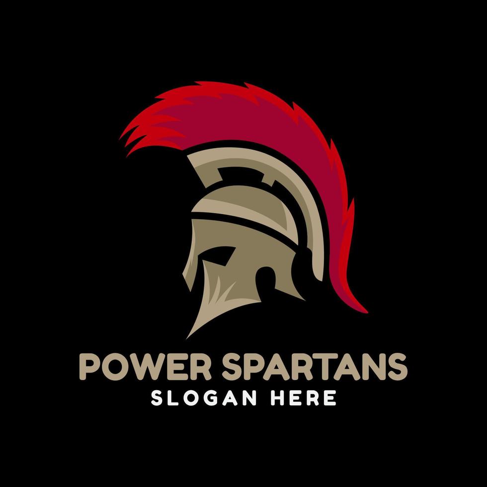 symbole de guerrier spartiate, emblème. logo de casque spartiate, logo de casque de gladiateur grec spartiate vecteur