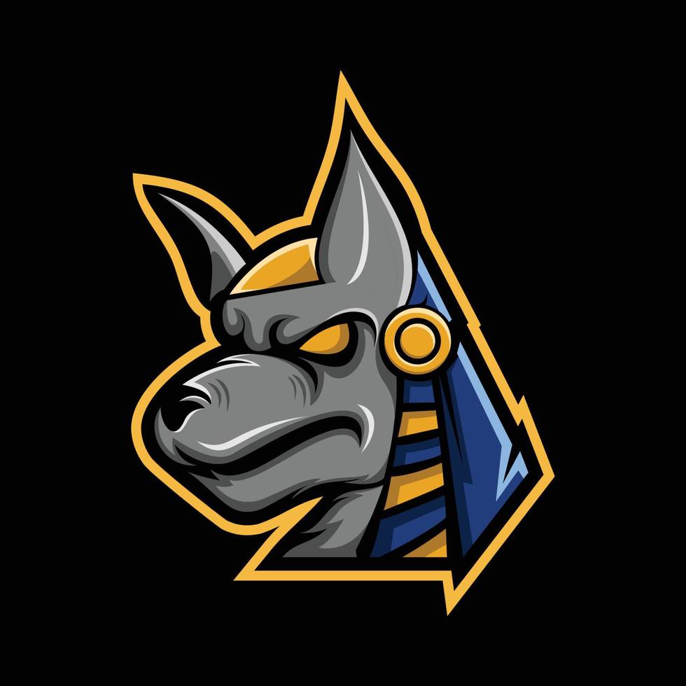 création de logo de mascotte anubis vecteur