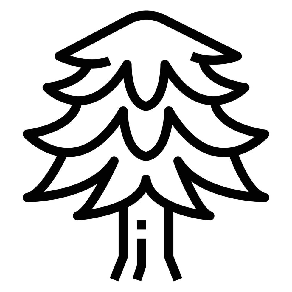 icône de ligne de vecteur d'arbre, bois