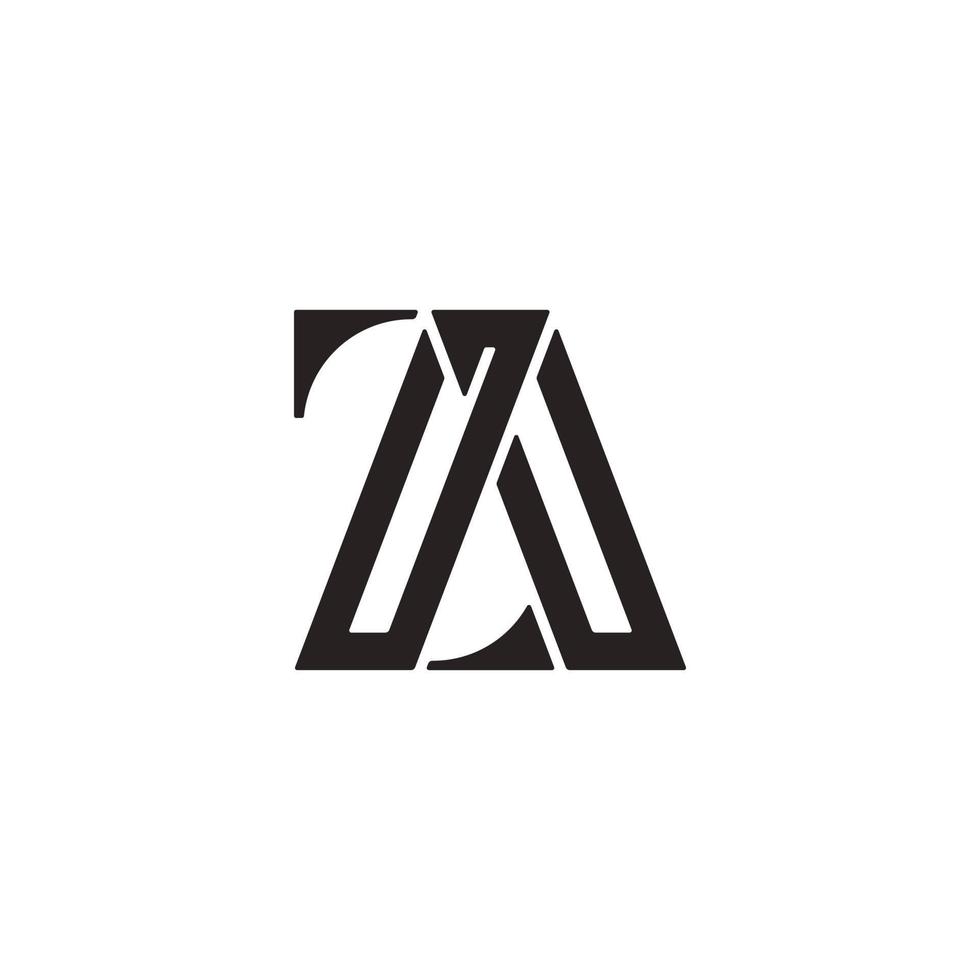 logo monogramme lettre za ou az vecteur