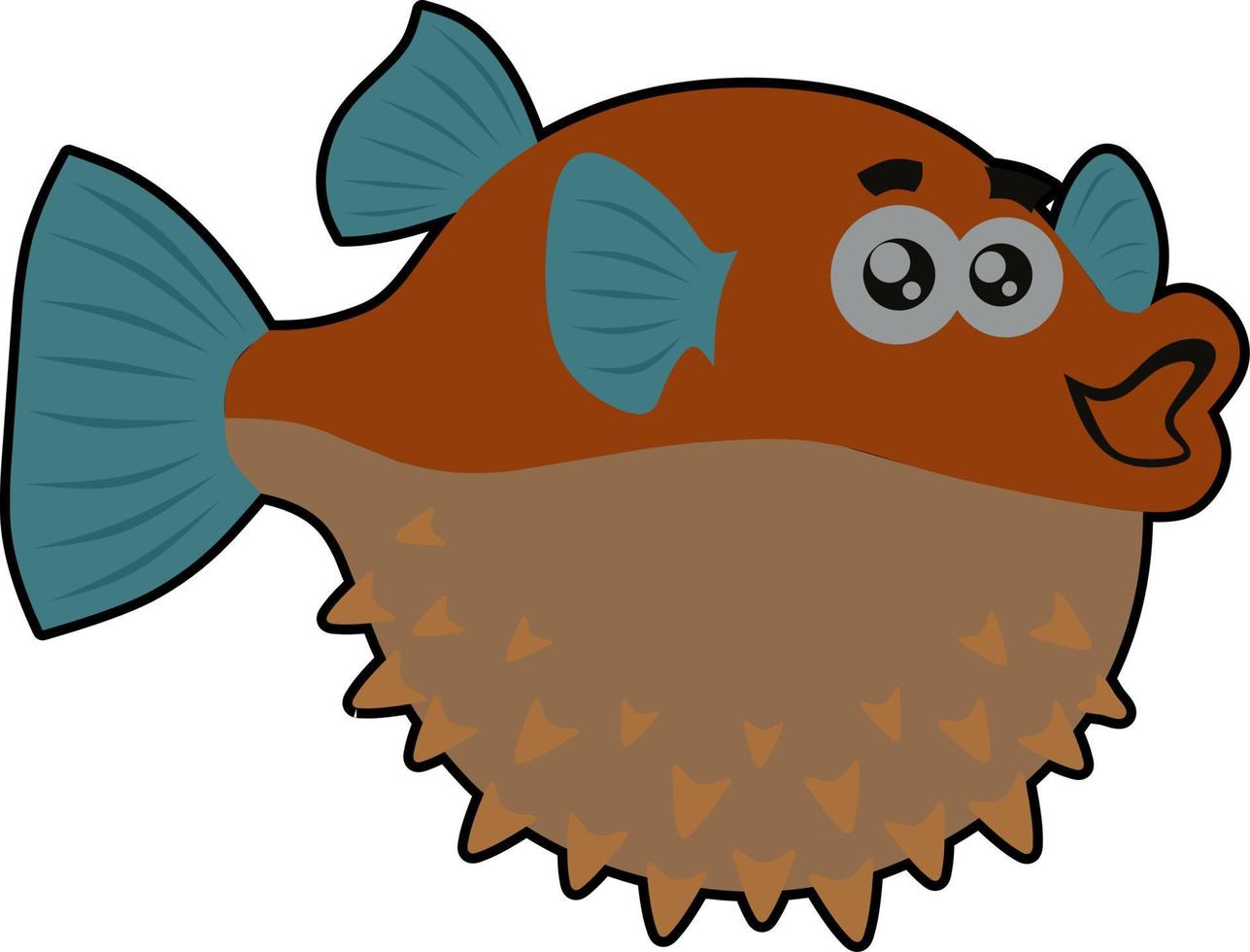 personnage de dessin animé de poisson-globe vecteur