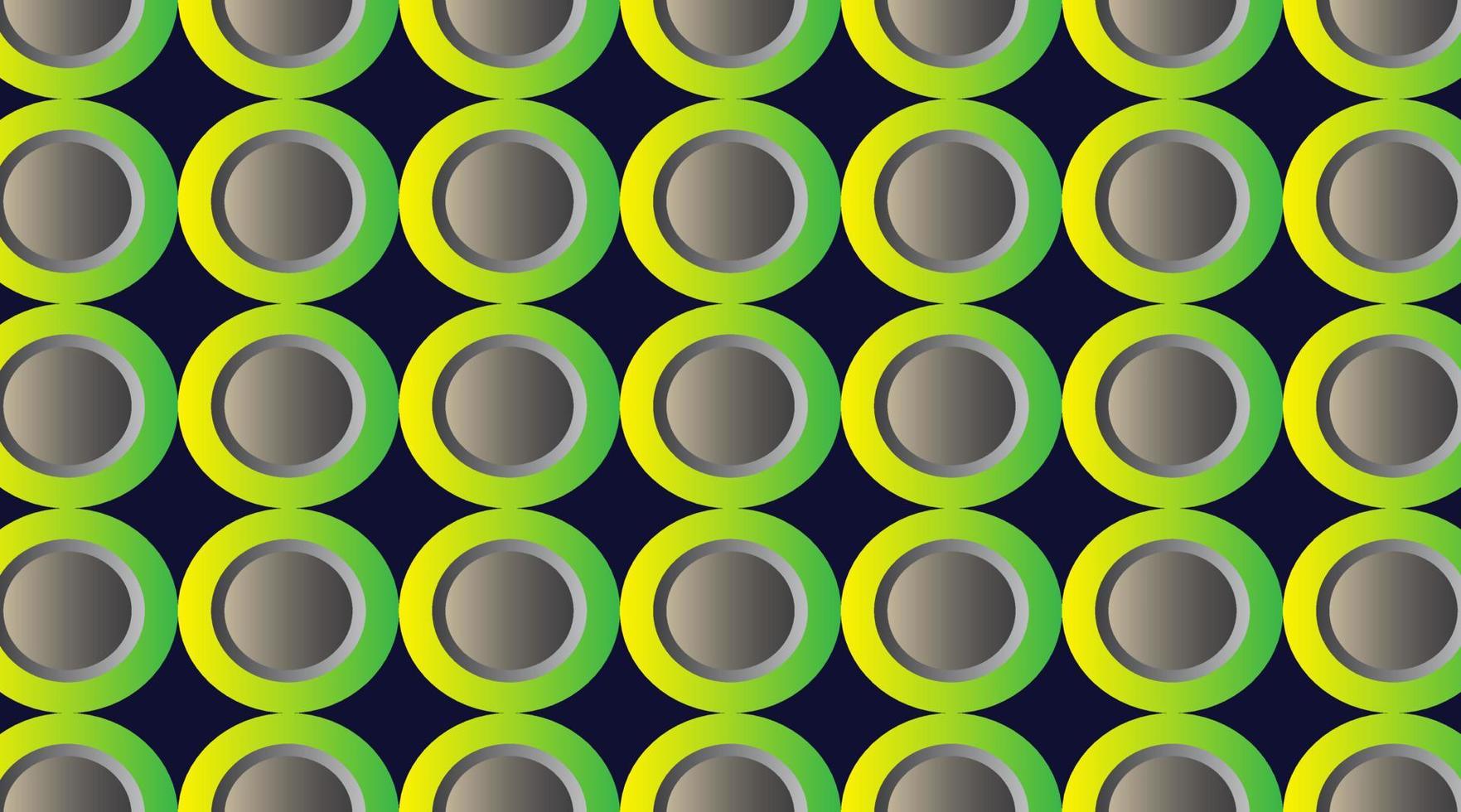 anneaux concentriques verts et jaunes. arrière-plan futuriste abstrait. illustration géométrique vectorielle. formes radiales. conception de couverture futuriste. concept de style de diffusion minimaliste. vecteur