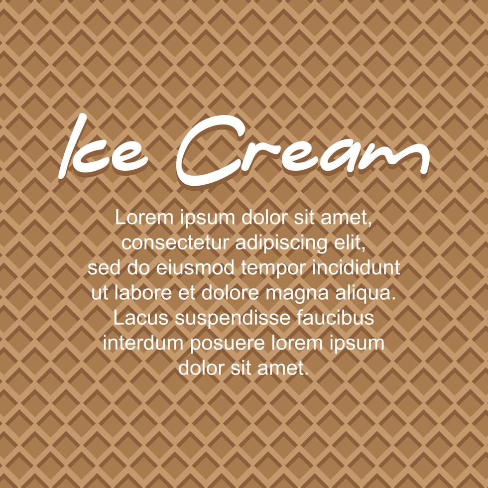 illustration vectorielle de crème glacée motif gaufre texture. vecteur