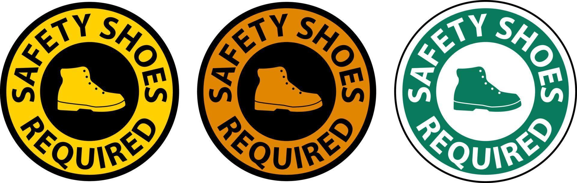 chaussures de sécurité obligatoires signe d'étage sur fond blanc vecteur