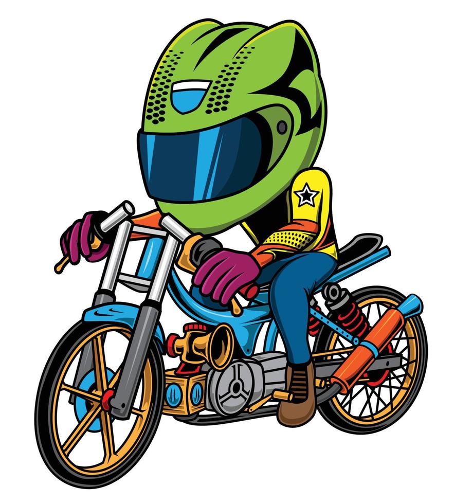 illustration d'un motard drag vecteur