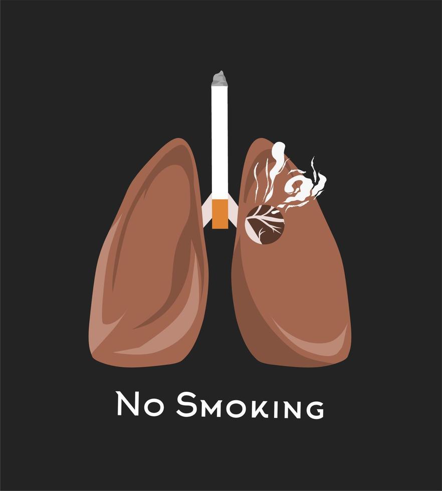 illustration graphique vectoriel d'œuvres d'art pulmonaires, campagne anti-tabac