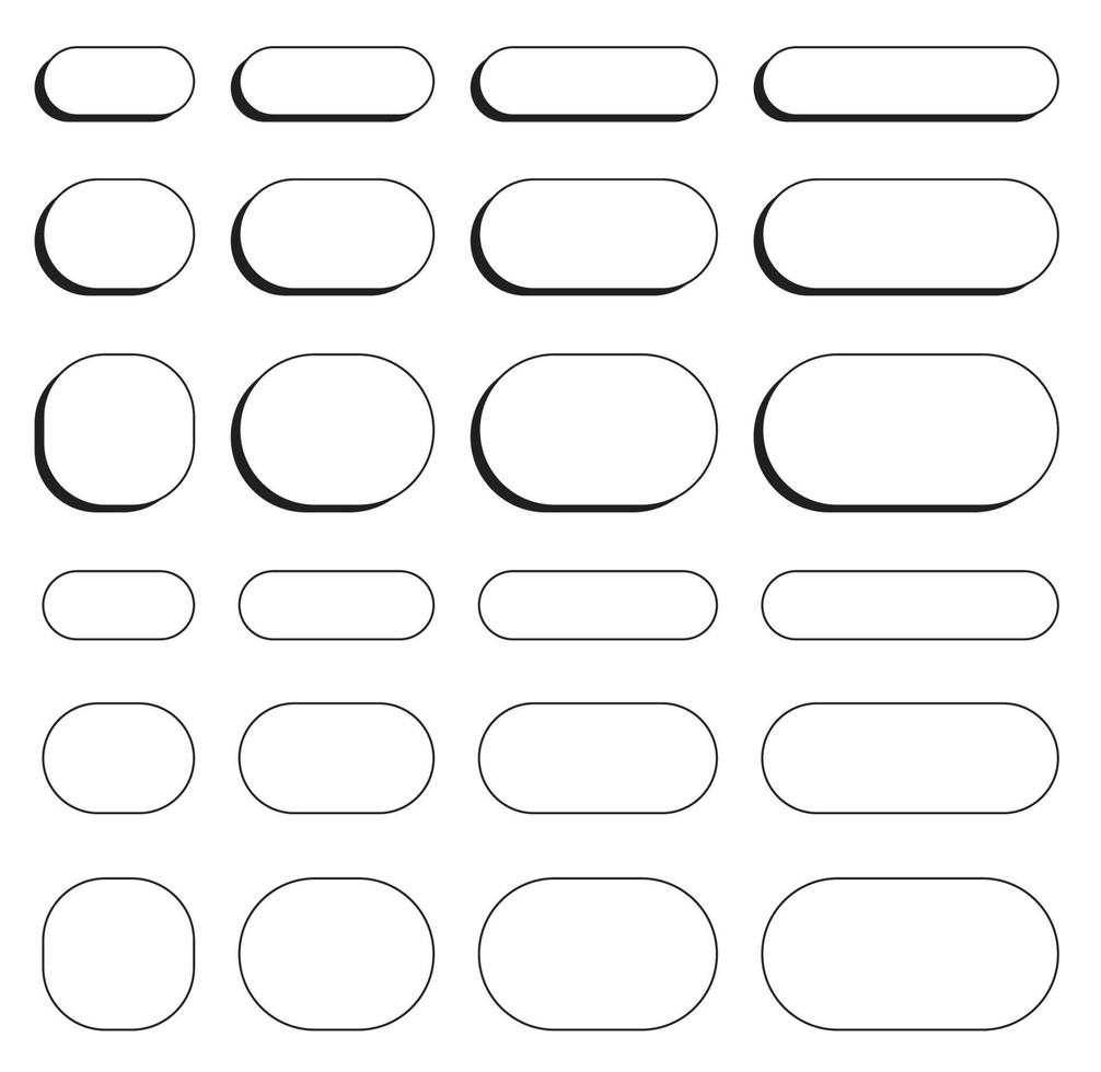 forme rectangle avec fond de coin arrondi. ombre portée et ligne fine. vecteur