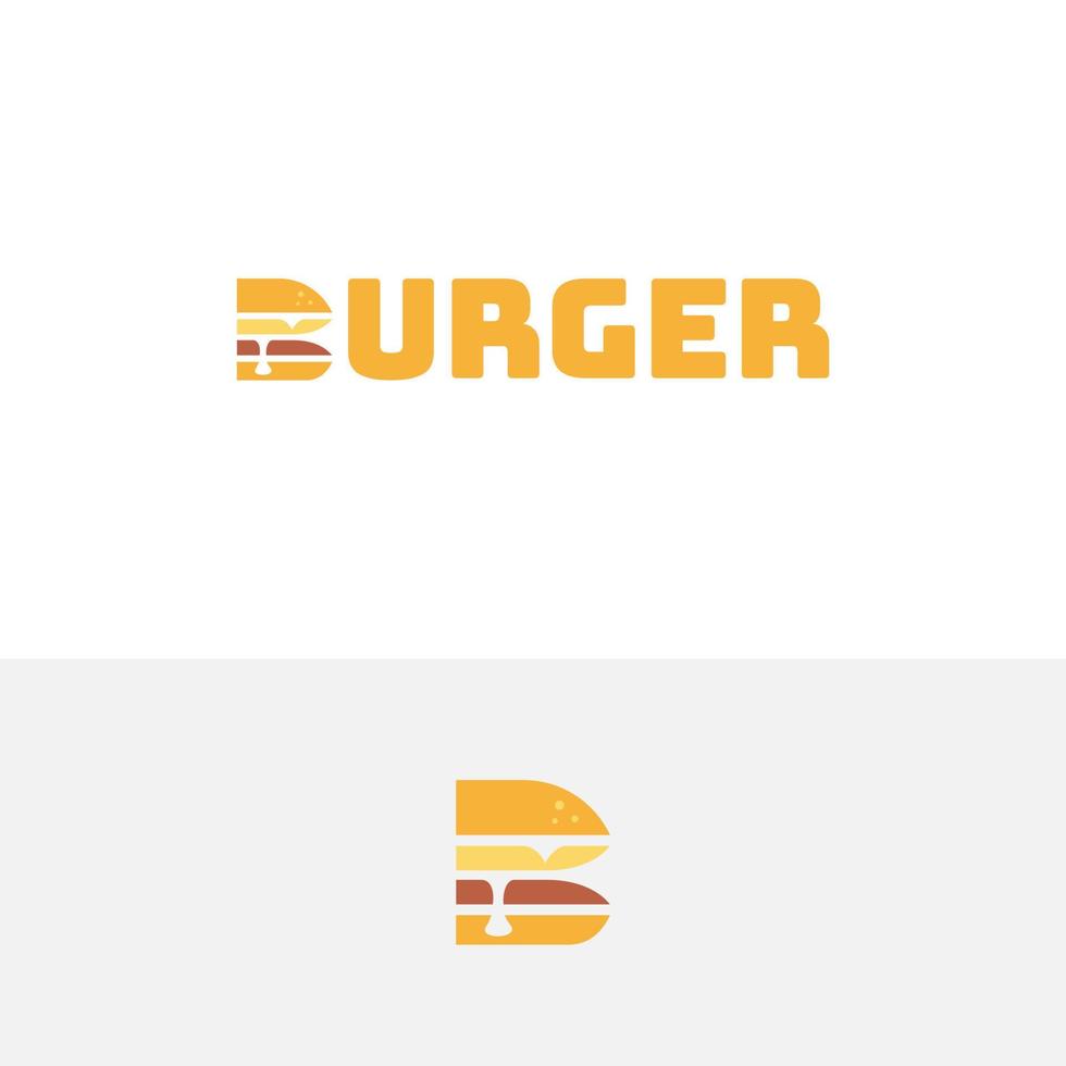 burger formant la lettre b, création de logo lettre b burger vecteur