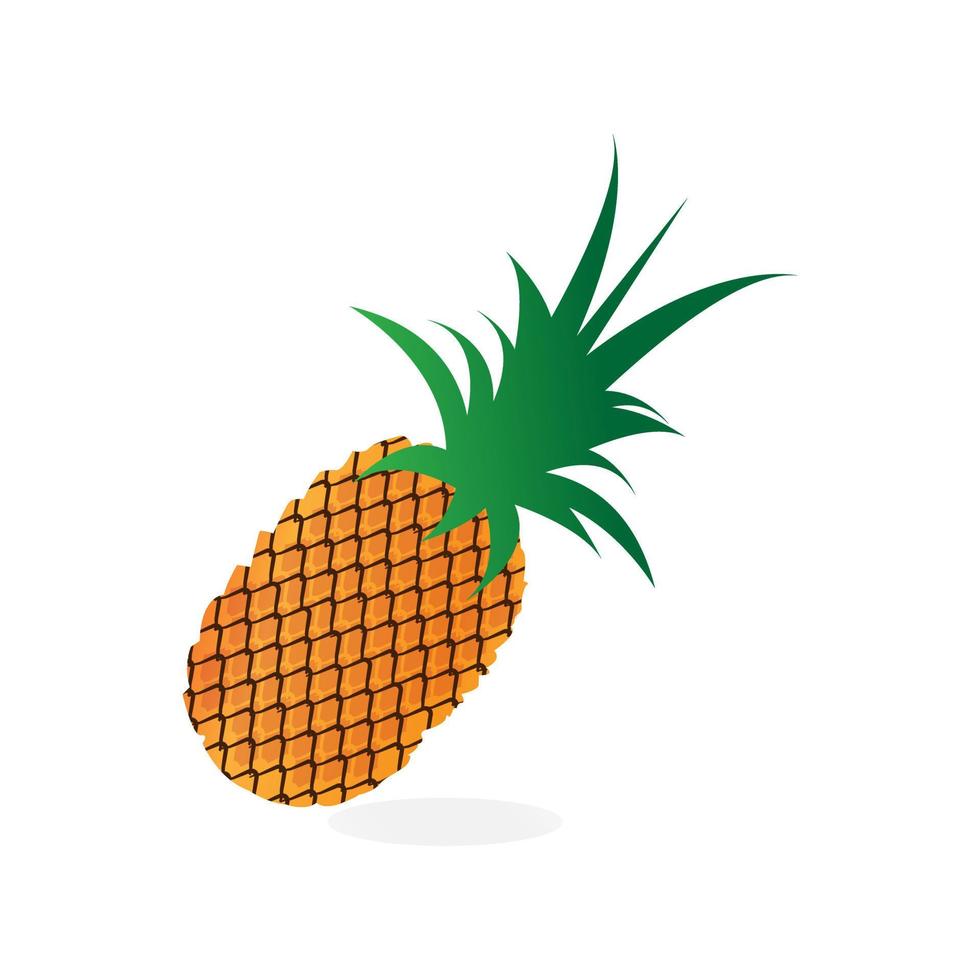 conception d'illustration de fruits ananas mignon vecteur