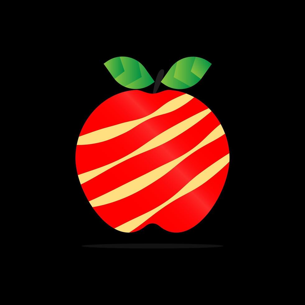 conception d'illustration de fruits pomme mignon vecteur