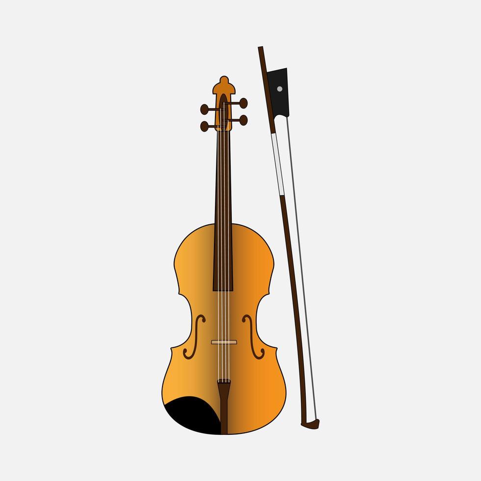 conception d'illustration de violon mignon vecteur