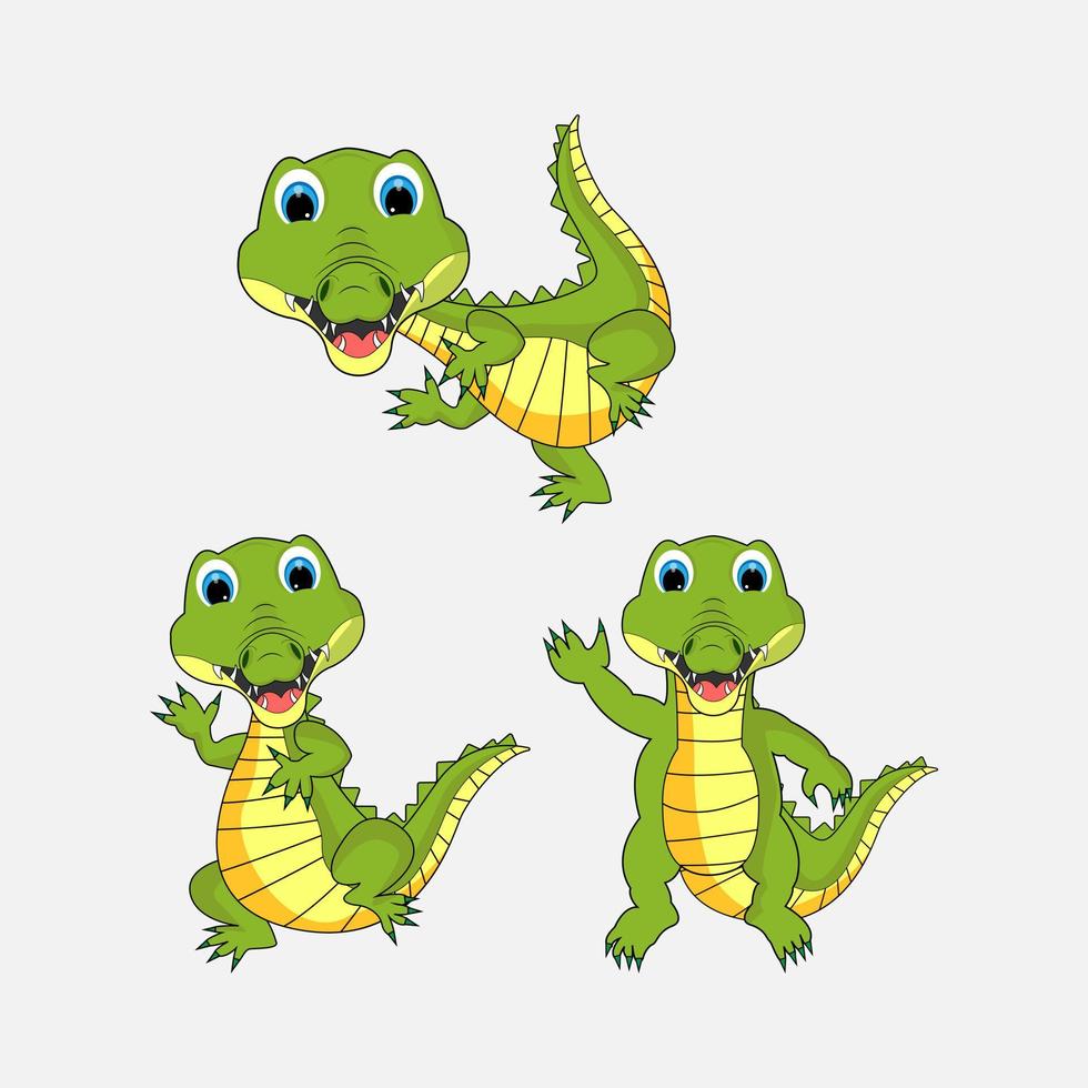 dessin animé mignon animal crocodile vecteur