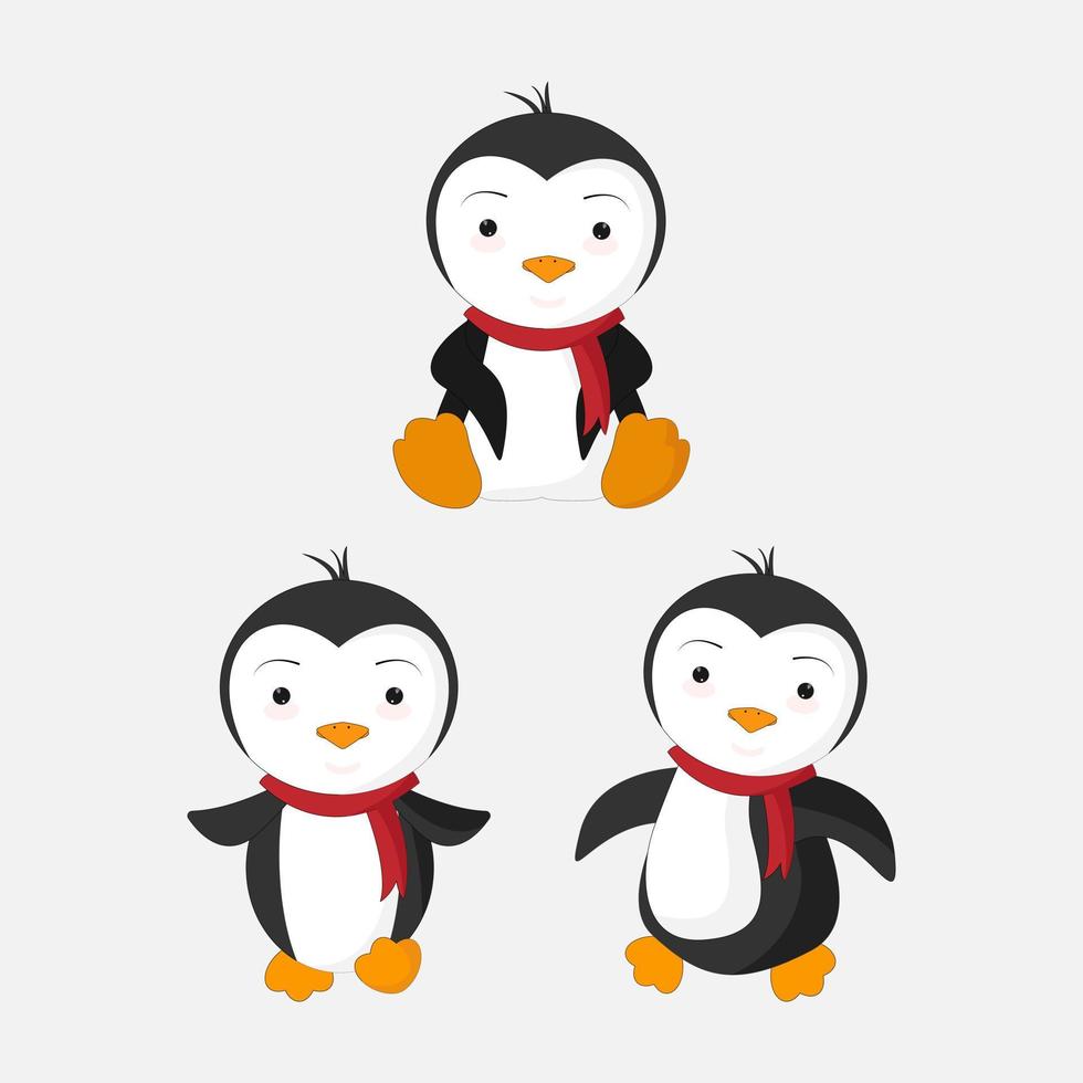 mignon, pingouin, animal, dessin animé vecteur
