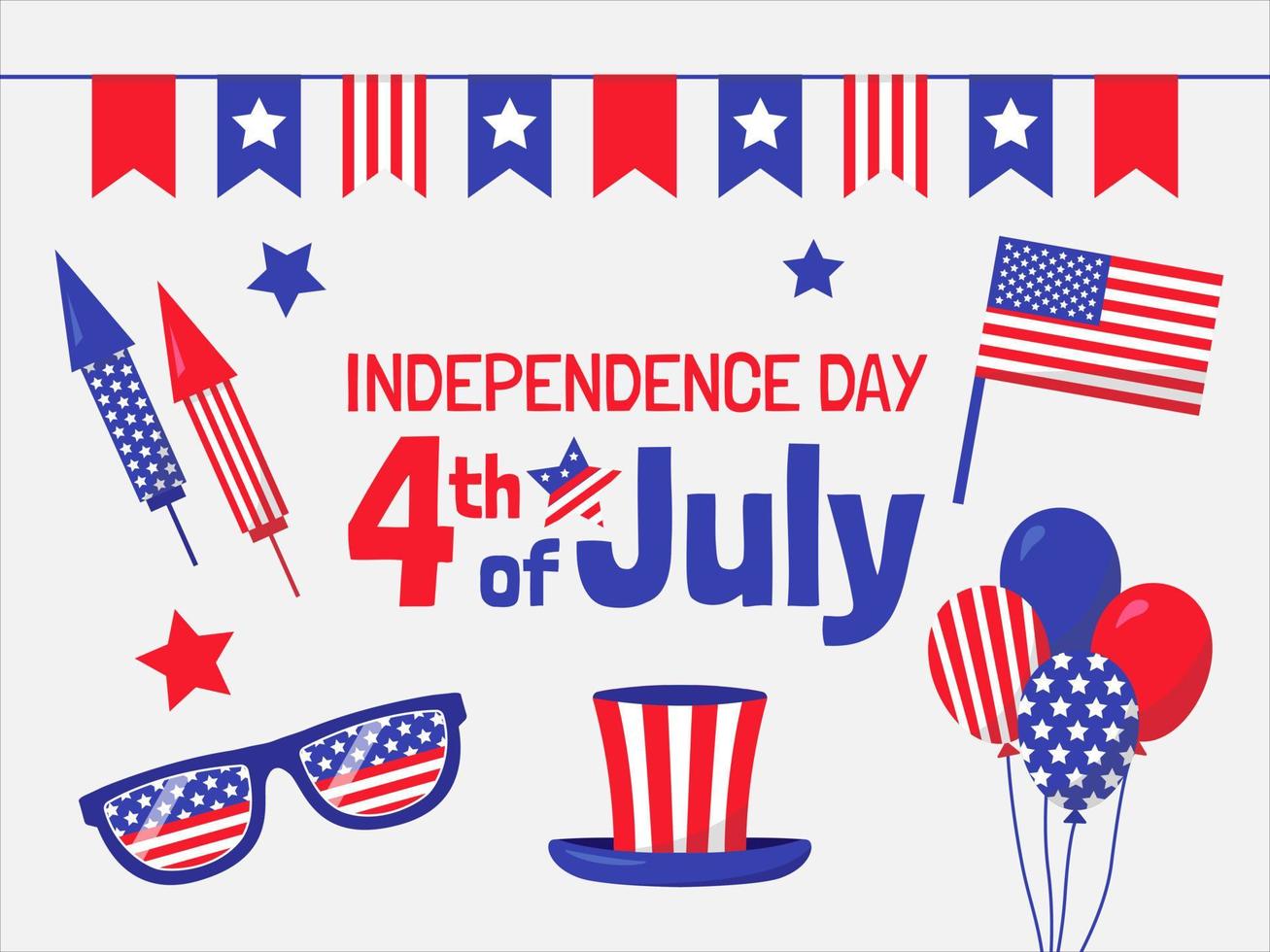 illustration vectorielle du 4 juillet. conception pour le jour de l'indépendance des états-unis. vecteur