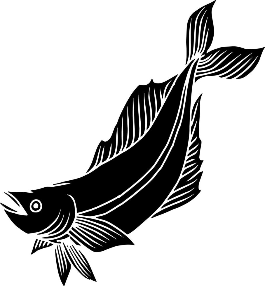 conception de silhouette de poisson marin illustration vectorielle vecteur