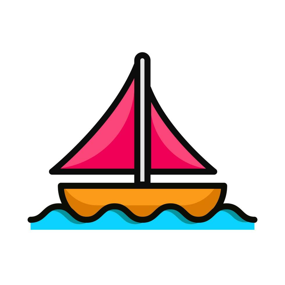 icône de voile. logo de bateau à voile. illustration vectorielle. isolé sur fond blanc. trait modifiable vecteur