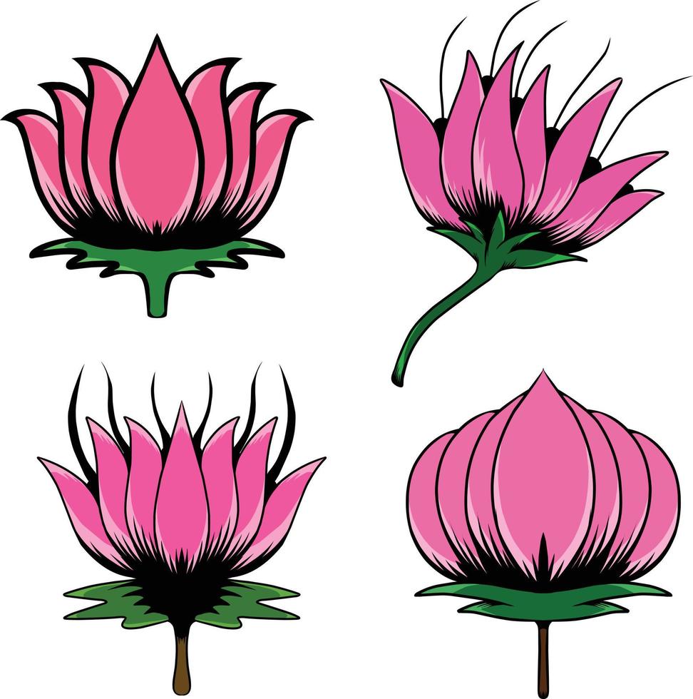 illustration d'un lotus qui convient très bien aux vêtements de marque, aux autocollants, à la publicité, etc. vecteur