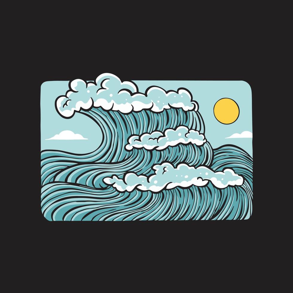 illustration des vagues de l'océan vecteur