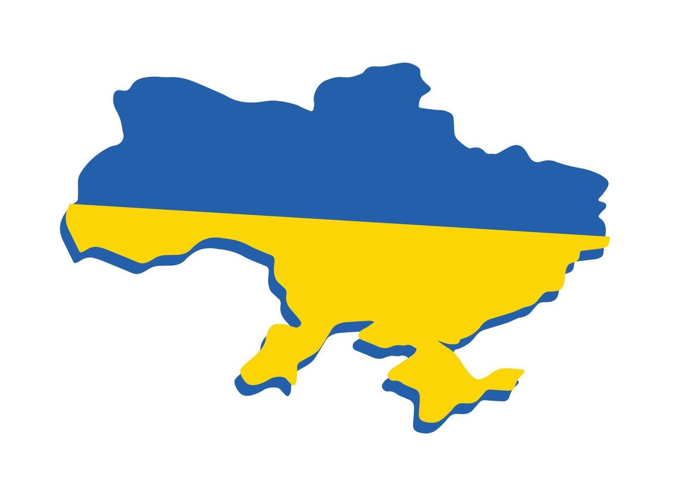 carte de l'ukraine - carte de contour de style croquis dessiné à la main simple en couleur du drapeau ukrainien bleu et jaune. dessin de la silhouette de la frontière ukrainienne. illustration vectorielle isolée sur blanc vecteur