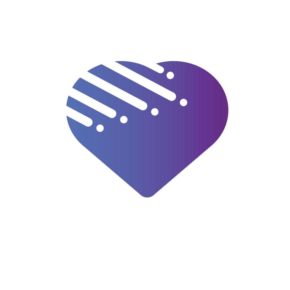 logo d'amour technologique vecteur
