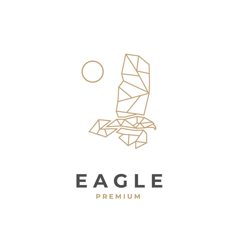logo illustration géométrique aigle volant vecteur