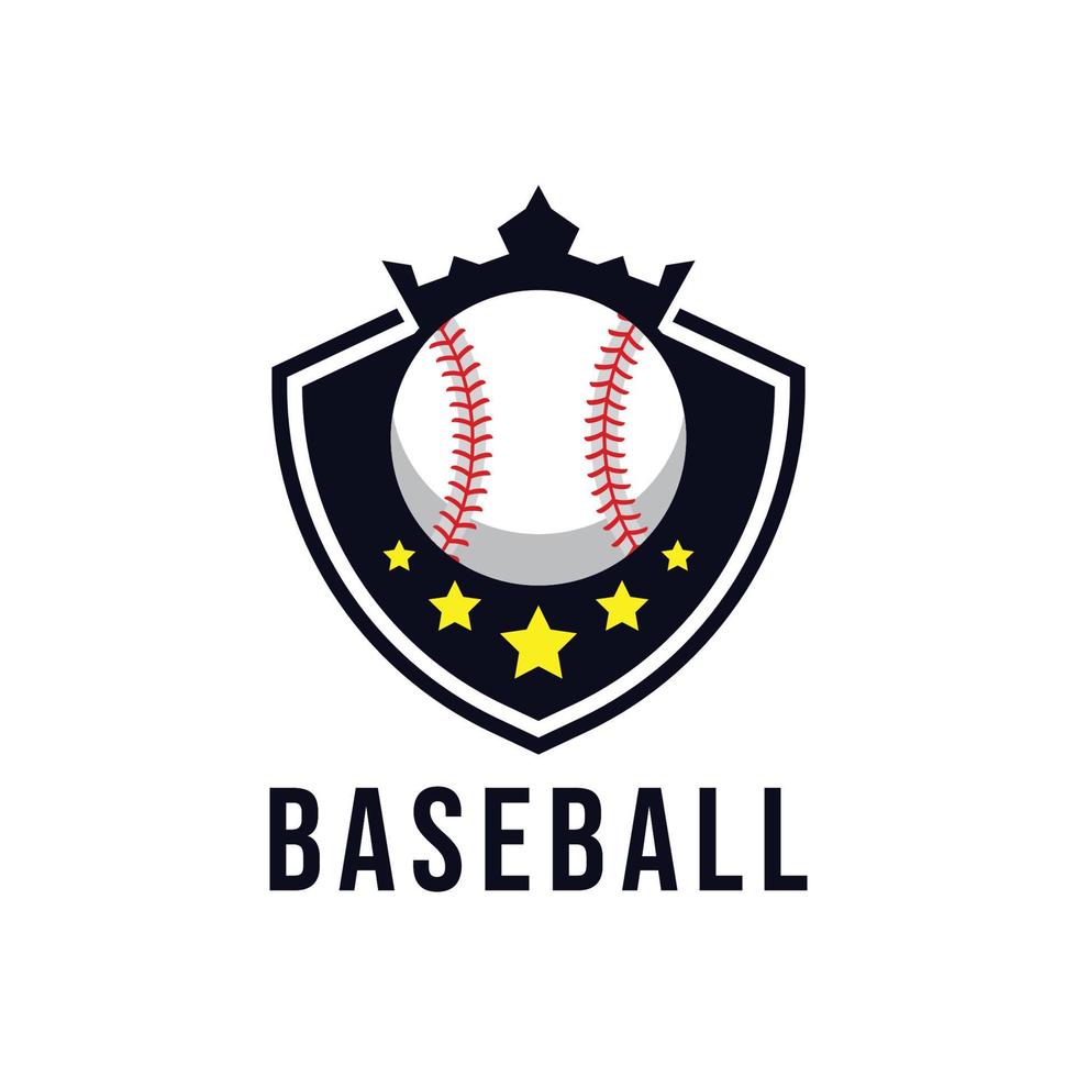 modèle de logo de baseball avec style emblème vecteur