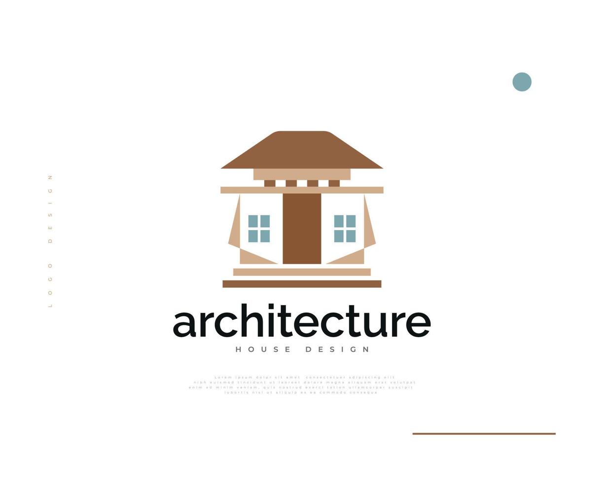 création de logo de bâtiment élégante et minimaliste pour les entreprises de logo immobilier. conception de maison abstraite pour l'identité de marque architecturale ou de construction vecteur