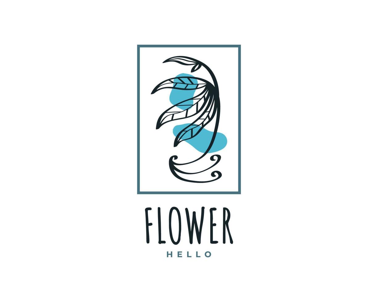 logo de fleur élégant et minimaliste, adapté aux spas de beauté, aux salons de beauté, aux cosmétiques, aux fleuristes, aux bijoux ou à la marque de l'industrie de la mode vecteur