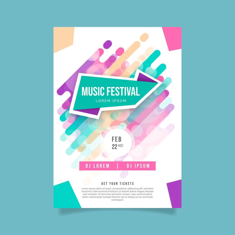 affiche colorée du festival de musique. - vecteur. vecteur