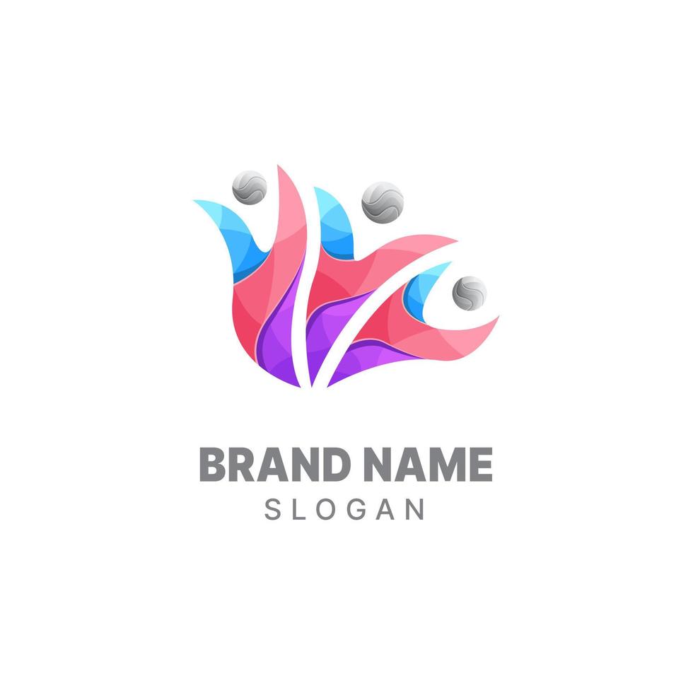 modèle de conception coloré dégradé de logo communautaire, logo de famille, logo de personnes, logo d'unité, vecteur