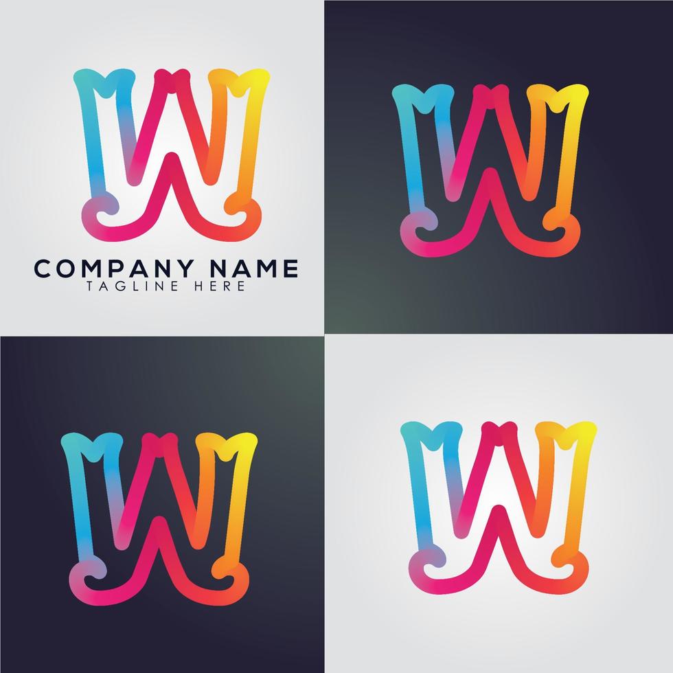 w lettre logo vecteur