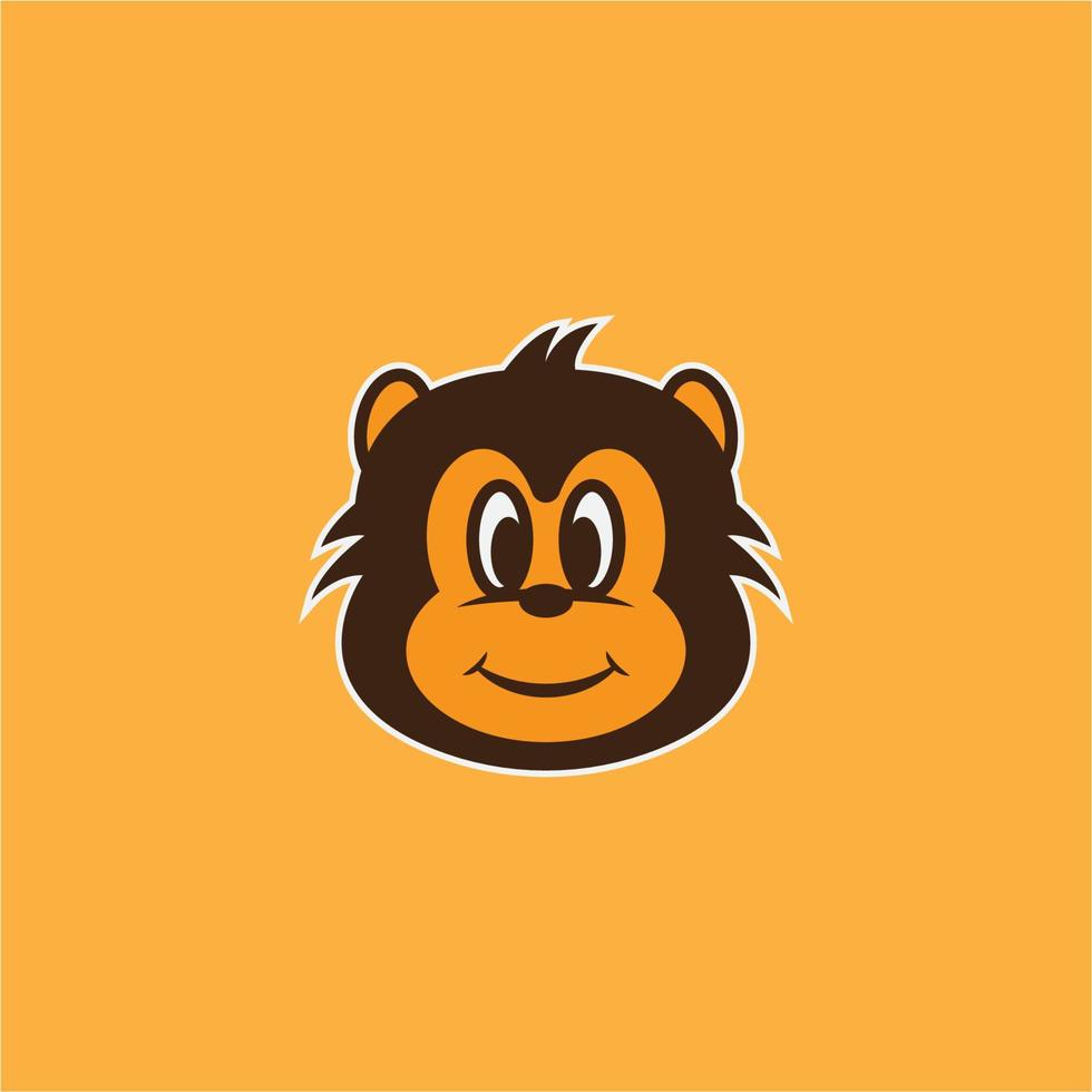 logo de mascotte de bébé singe mignon vecteur