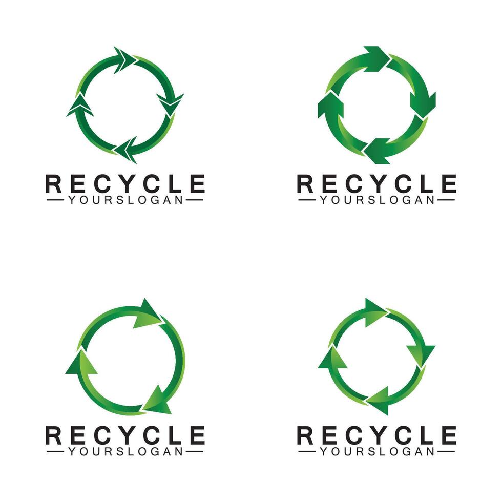 flèche verte recycler logo vecteur icône modèle