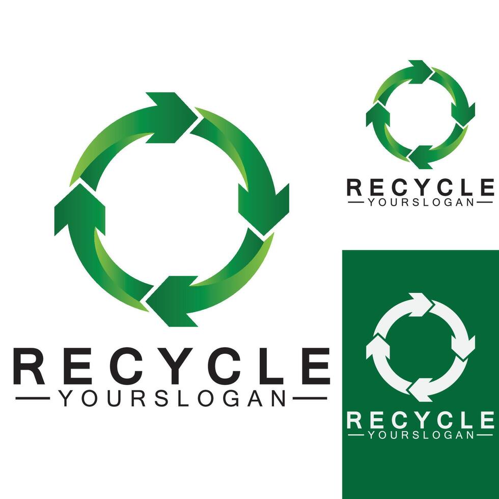 flèche verte recycler logo vecteur icône modèle