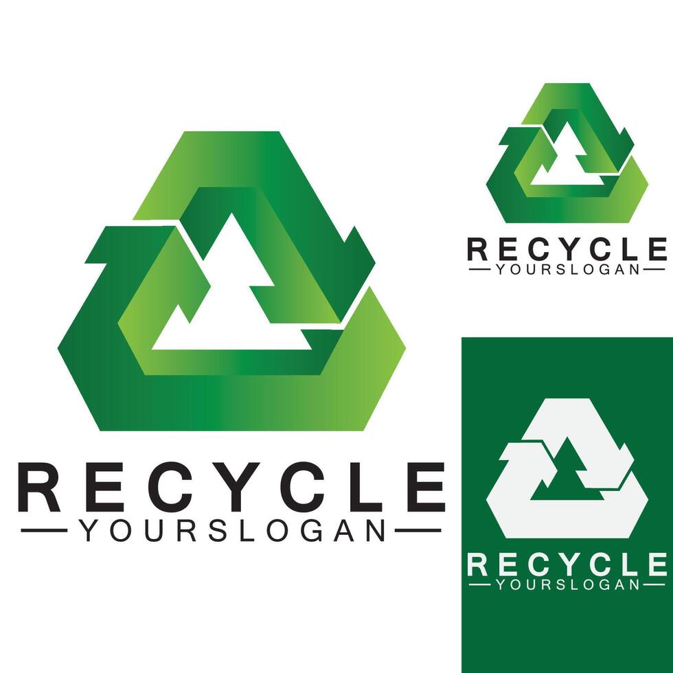 flèche verte recycler logo vecteur icône modèle