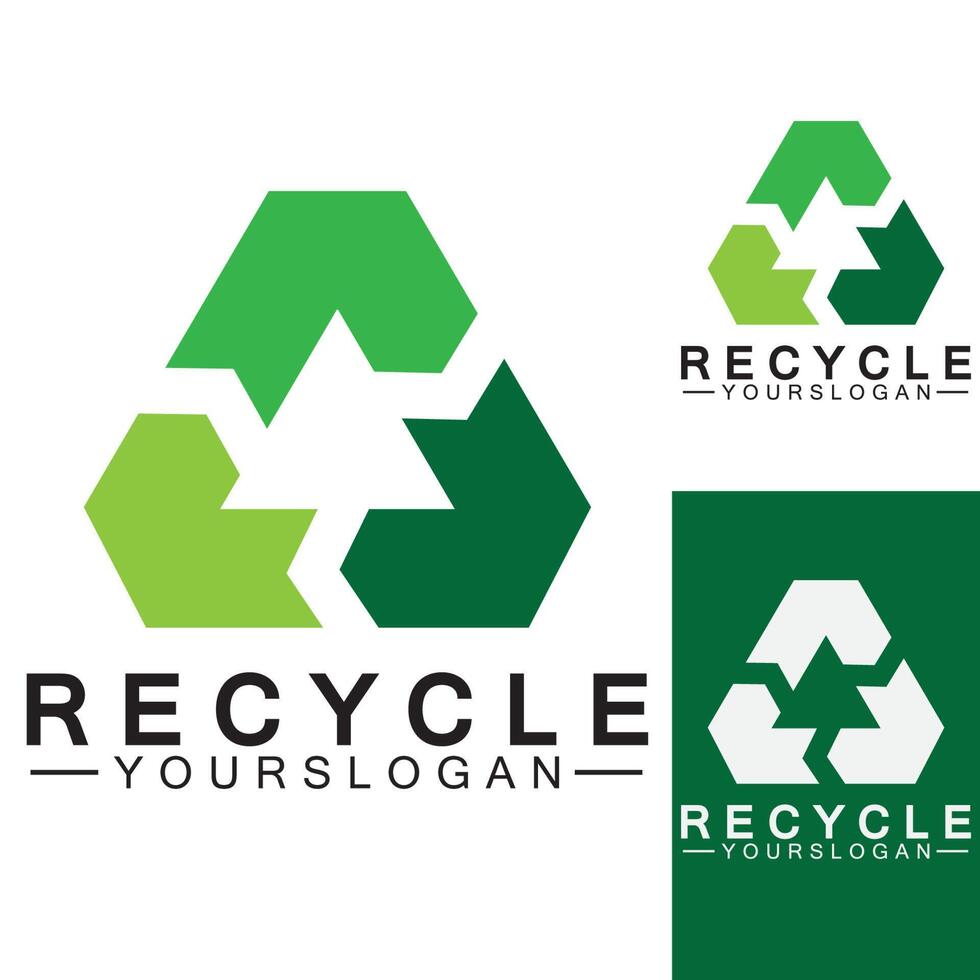 flèche verte recycler logo vecteur icône modèle